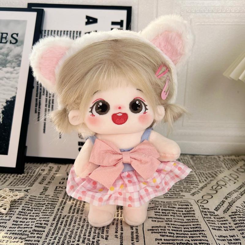 Bambola di Cotone Peluche Kawaii da 20 cm Bambola Idol Peluche Anime Vestito Peluche per Bambini Giocattoli Bambole Stellari Action Figure Vestito Regali per Bambine Bambini