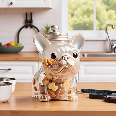 Niedlicher transparenter Glas-Lebensmittelaufbewahrungsbehälter in Hundeform, multifunktionale, feuchtigkeitsdichte Vorratsdose für die Küche mit Deckel