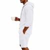 Men's Linen Casual Hooded Shirt & Shorts Set - Breathable, Long-Sleeved, Two-Piece.