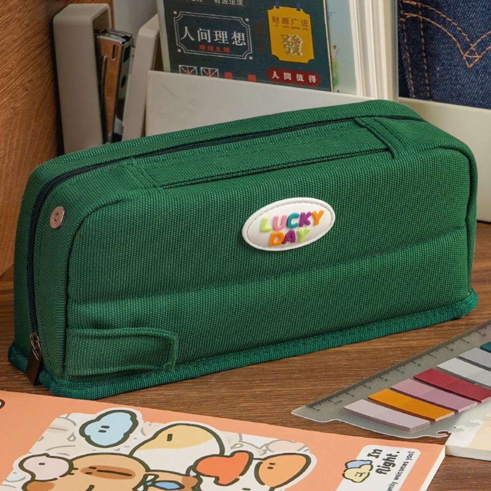 

Portable Pen Bag Large Opening Design Stationery Organizer Stationery Storage Bag School Supplies