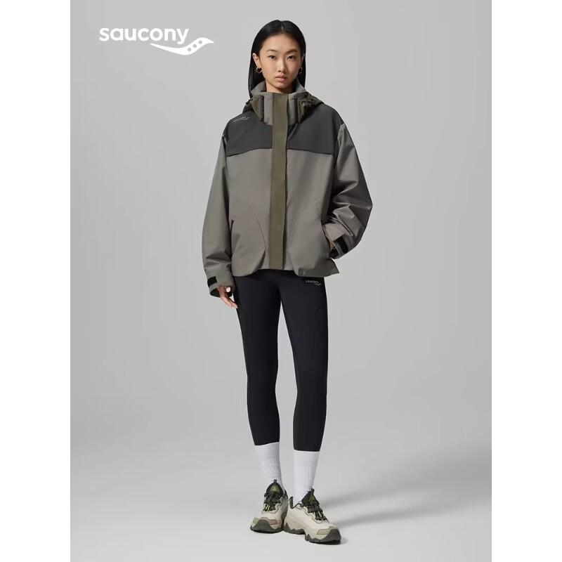 SAUCONY Женская плетеная куртка с капюшоном и цветовыми блоками S