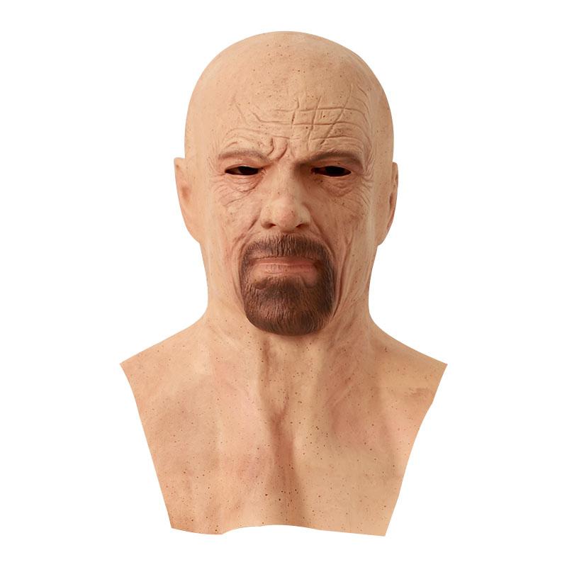 Hot Sale Realistic Latest Halloween Full Head Bareheaded Old Man Latex Headgear Cosplay Head Silicone Party Masks