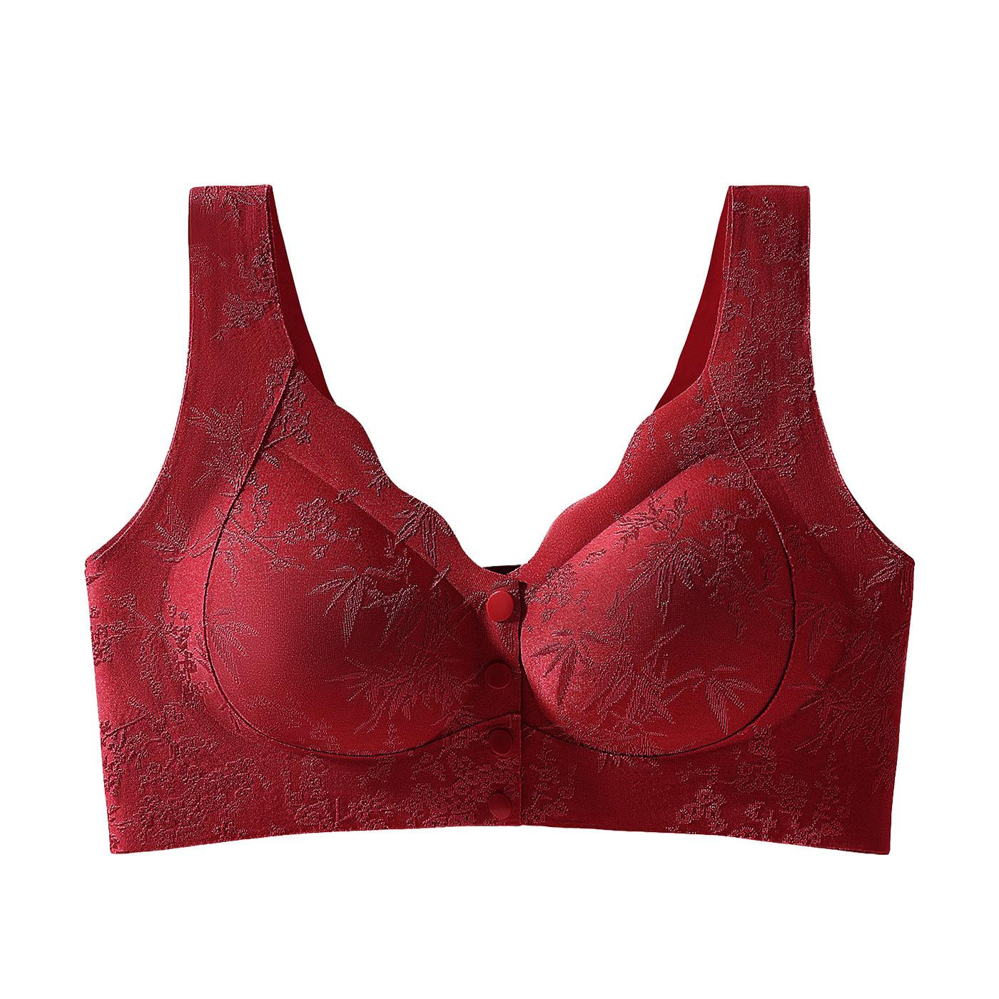 

Mom front opening thin no steel ring middle-aged and elderly soft support anti-hanging vest Chinese jacquard seamless skin-friendly bra 3xl [42/95abc recommended 74.5-83.5kg]