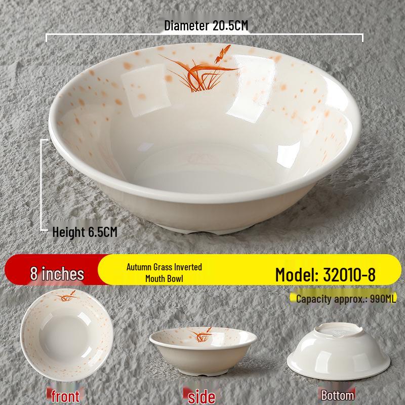 Durable Melamine Noodle Bowl - Imitation Porcelain for Soup, Ramen, Mala Tang & Luosifen
