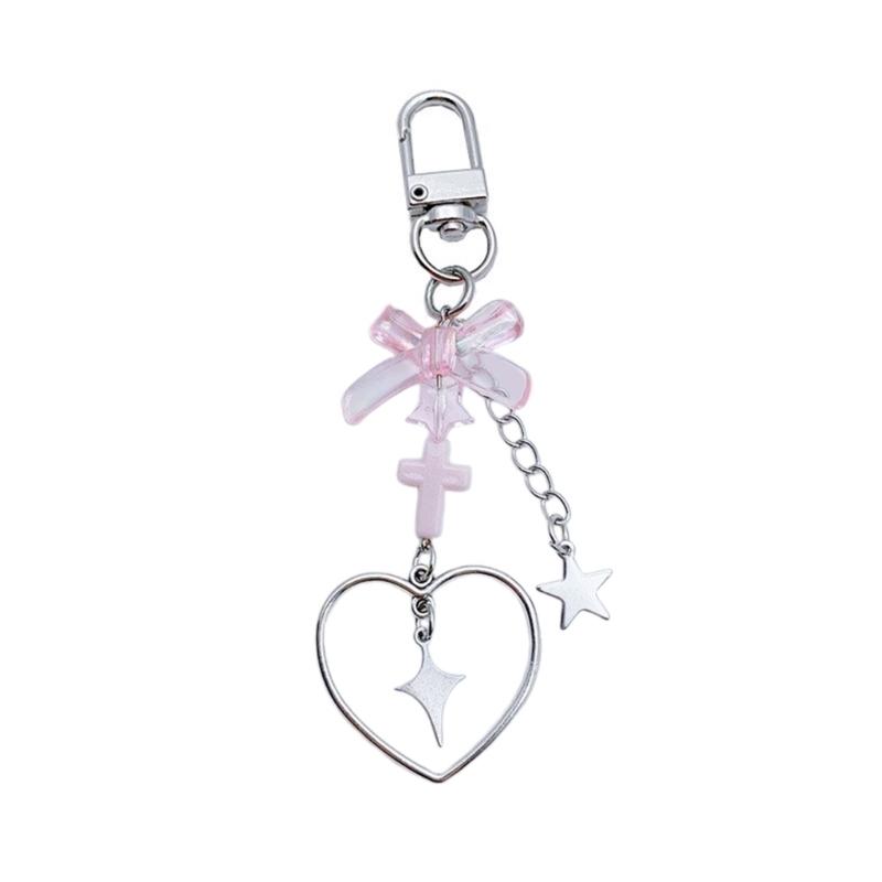 Modischer Herz-Schmetterling-Schleifenknoten-Anhänger Süßes Handy-Lanyard Taschen-Dekoration Tragbares Hänge-Lanyard für Mädchen Frauen