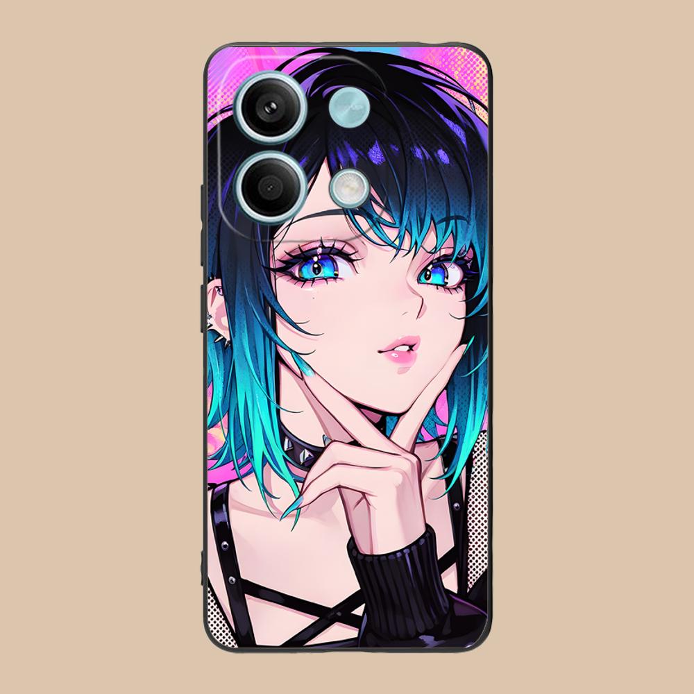 Anime Punk Girl Phone Case for POCO M6 M5 M4 M3 X7 X6 X5 X4 X3 F6 F5 F4 Pro GT 5G Colour Printing Protective Pretty Luxury Cover