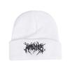 New Gothic Street Punk Friends Embroidery Autumn Winter Warm Men's Spandex/Cotton Jacquard Ski Knitted Hat 48-50cm Head