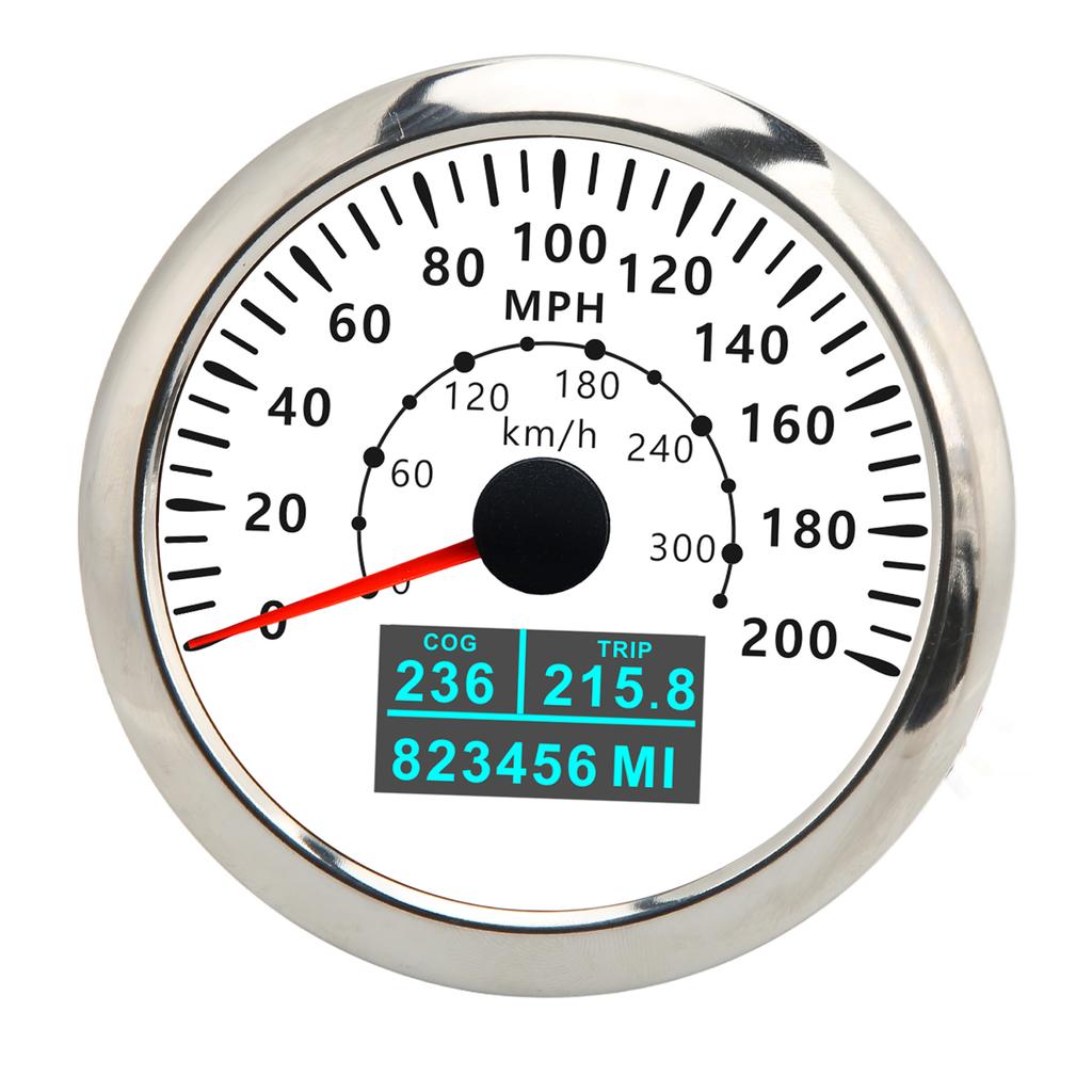 85mm GPS Speedometer 0?200MPH 0?300KMH IP67 Waterproof Digital Colorful Backlight Odometer for RV
