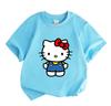 Cute Cartoon Character Print Kids T-Shirt, 100% Cotton Soft Breathable Crew Neck Short Sleeve Casual Tee for Boys Girls, Comfortable Daily Wear Summer