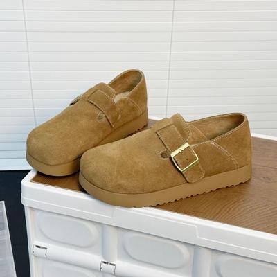 Platform Women's Shoes New Autumn and Winter Wear One Pedal Lazy Single Shoes Boken Bag Head Half Slippers