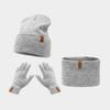 Winter Knitted Hat Scarf Gloves Set With Alphabet Embroidery For Men Women