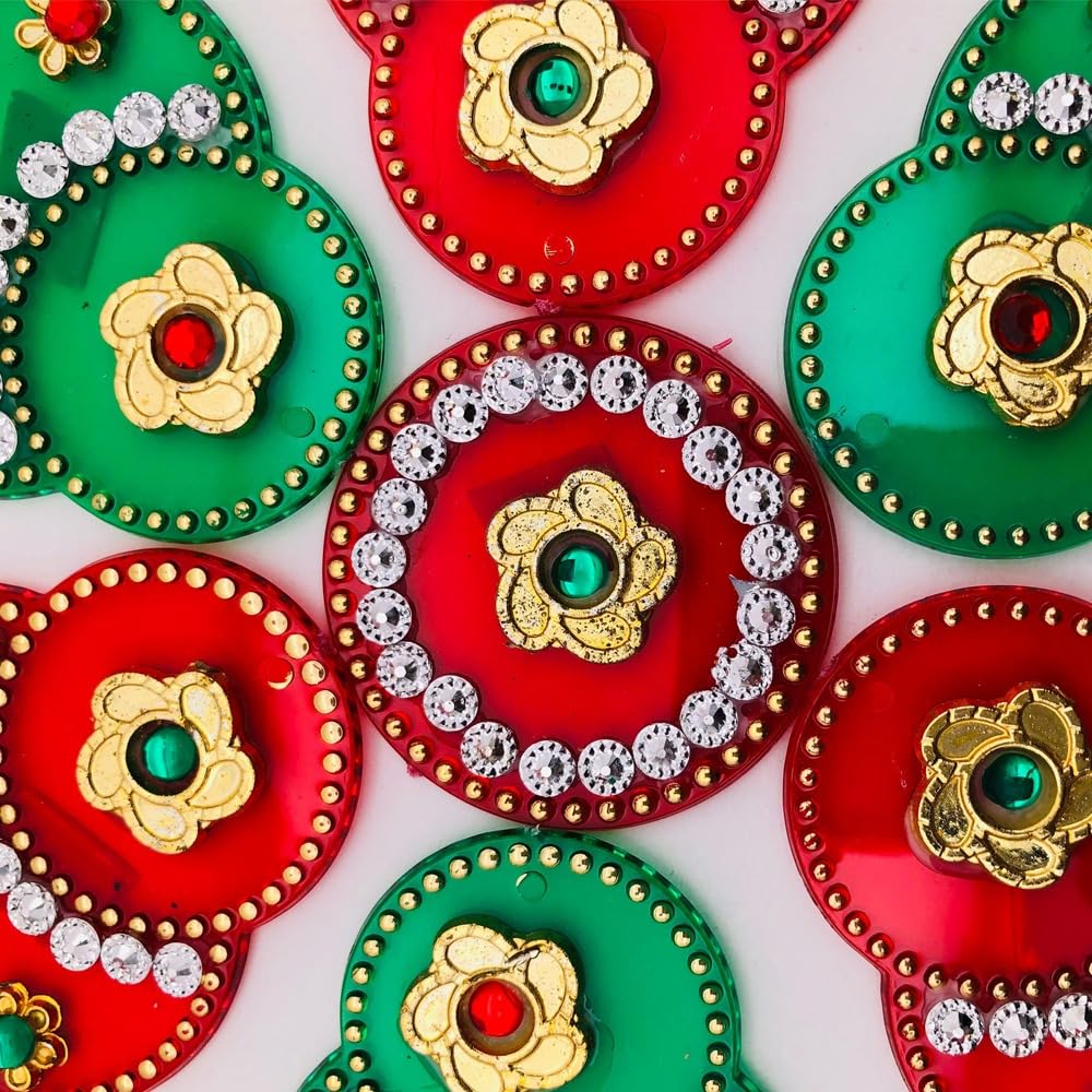 RSINC Acrylic Decorative Diwali Rearrangeable Rangoli for Floor, Wall, Table Rangoli7 Pieces Re-Useable Kundan Baby Rangoli Acrylic Baby Rangoli
