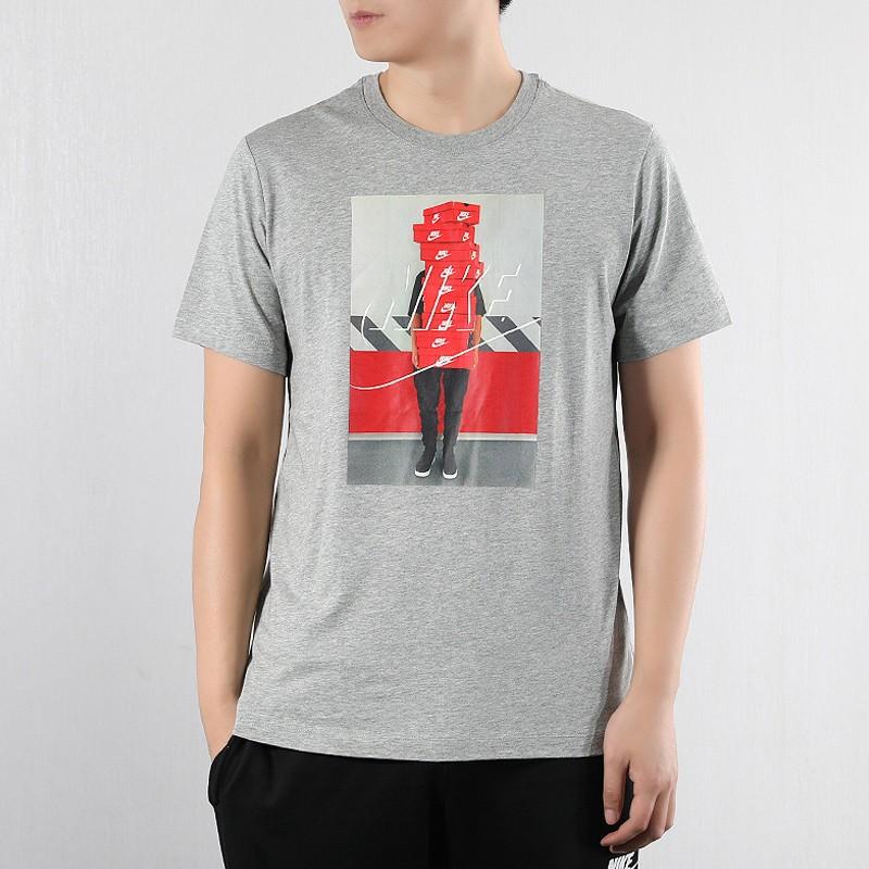 Nike Ftwr Pack 2 Shoebox Print Casual Sport Short Sleeve T-Shirt Men Tops Grey BQ0069-063