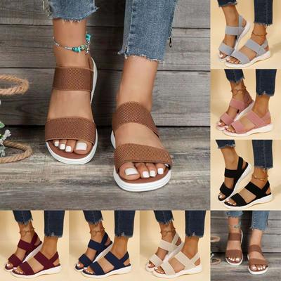 Damenmode Sommer Einfarbig Mesh Sandalen Plateau für Damen Yoga Sling Sandalen für Damen Größe 11 Damen Ledersandalen