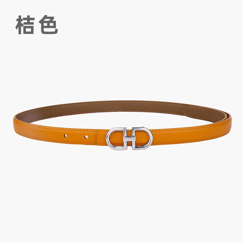 Leather Women'S Belt Simple Double Ring Belt With Jeans Casual Pants Belt Women'S Model