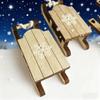 Mini Sled Figurine Decoration, White Snowflake Printed Handicraft, Suitable for Holiday and Christmas Table Gifts