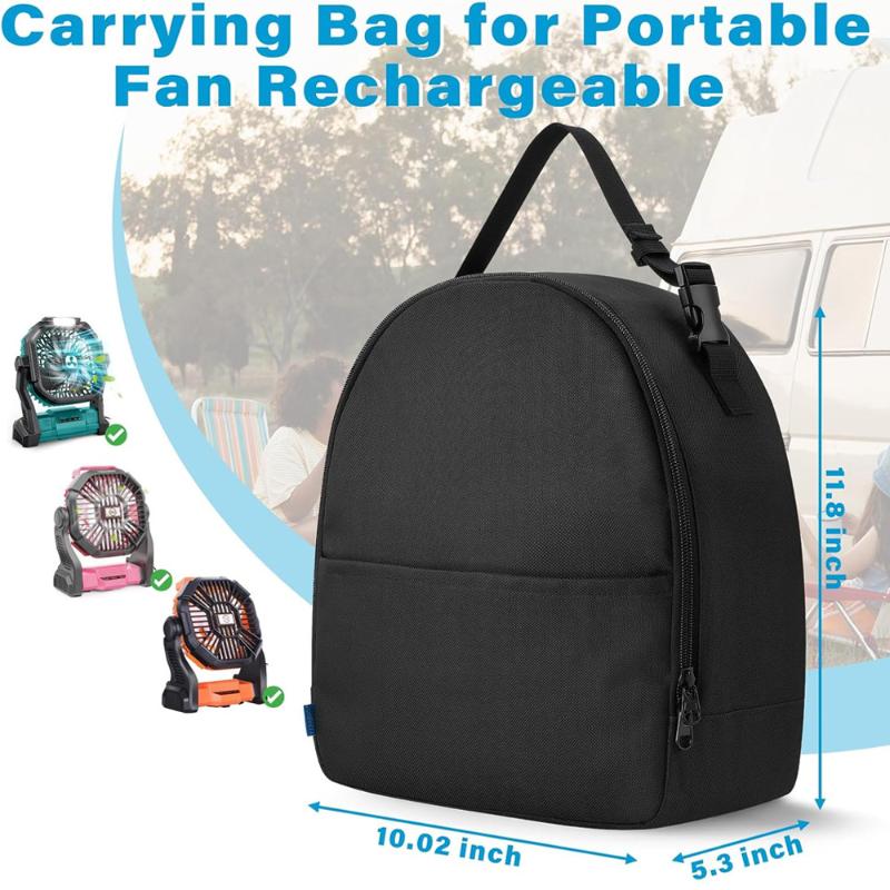 Small Tool Pouch Anti-Drop Cooling Fan Storage Case Electronics Protective Case Zippered Pouch With Adjustable Handle For Tools