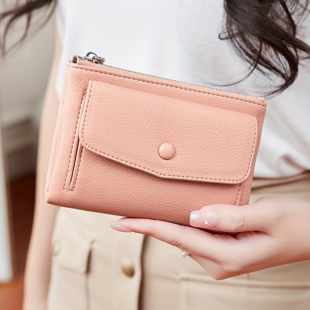 Vintage Chic Double Zipper Wallet Multi-card Coin Purse Portable Buckle Wallet