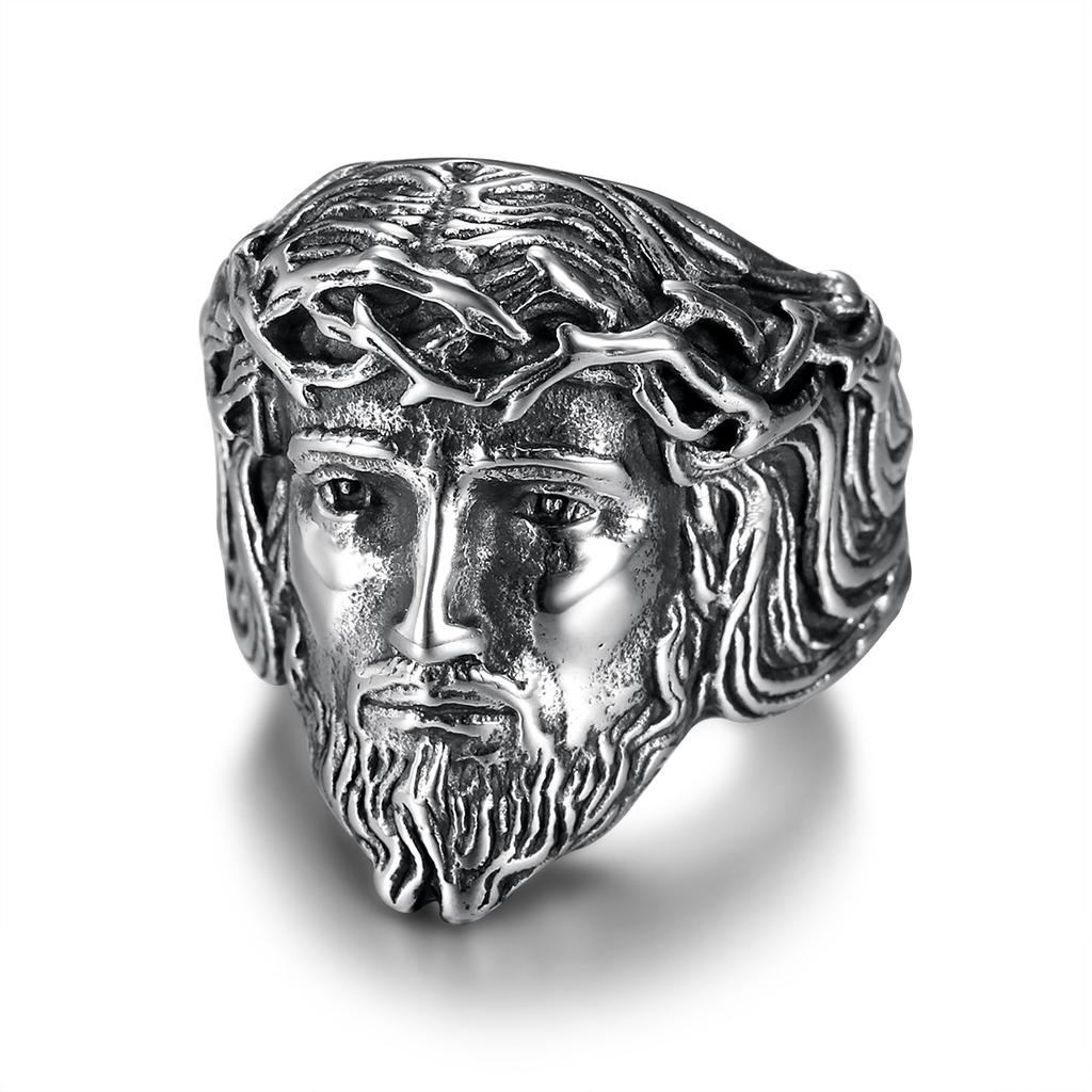 Heiß verkaufter Ring Vintage Edelstahl Poliert Gold Plated YS Porträt Herrenring