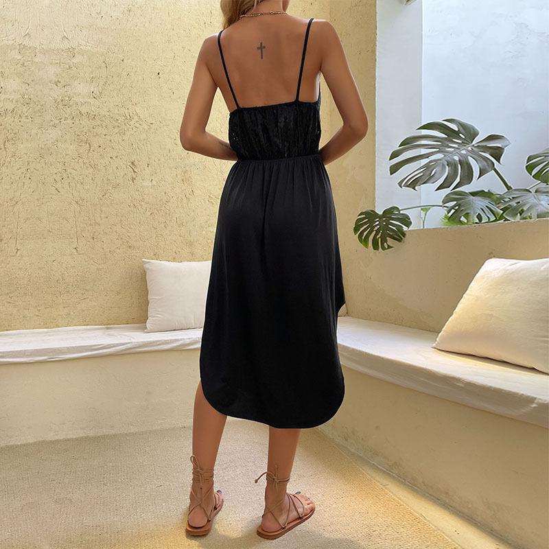 Summer Women's Sexy Lace Splicing Suspender Dress