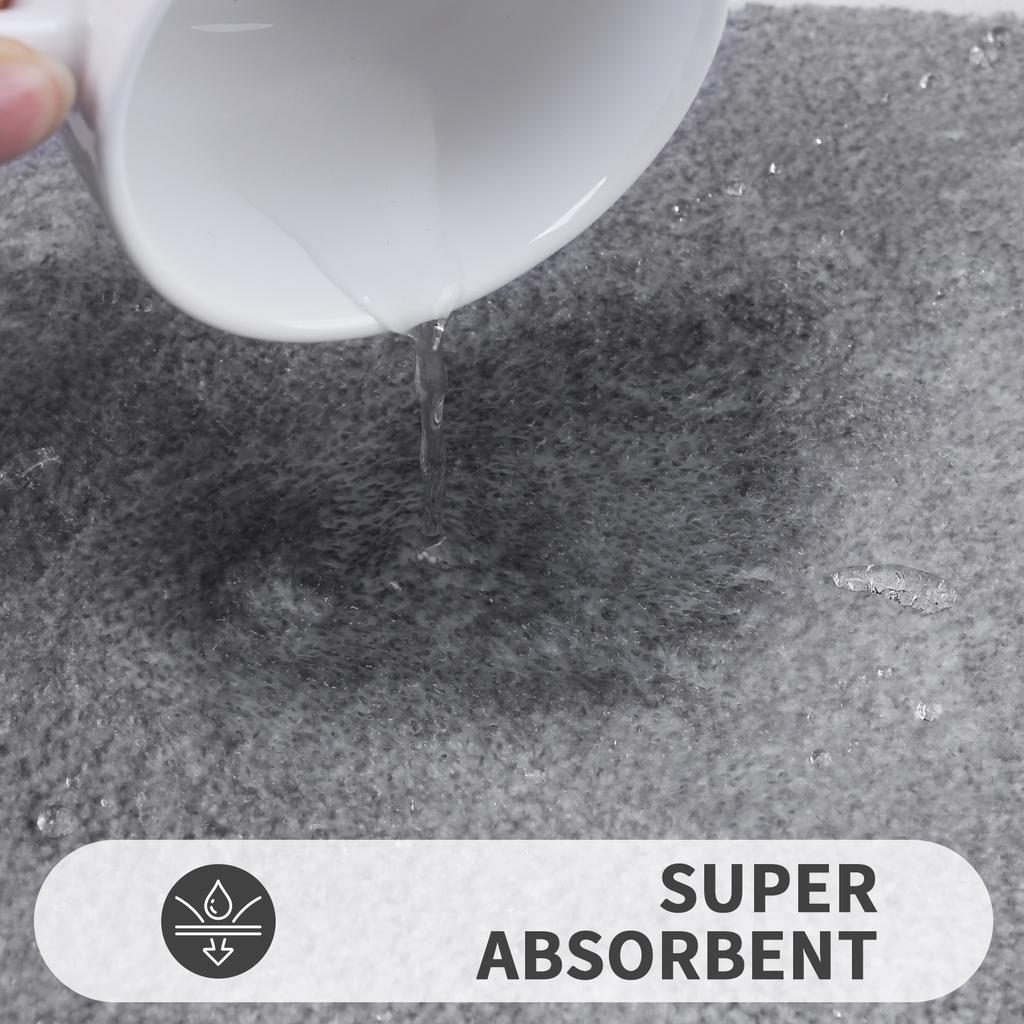 Microfiber Shaggy Absorbent Bath Mat Soft Bathroom Mat Non Slip Machine Washable Bathroom Rug Shower Mat Quick Dry Floor Mats