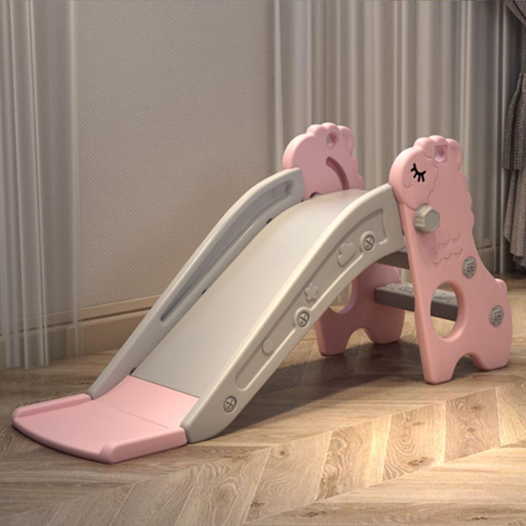 Indoor Toddler Slide with Basket Stable Foldable Multifunction Indoor Kids Slide Playground With Small Basketball for Home