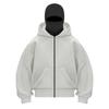 Moletom com capuz integrado Balaclava masculino cor sólida ninja pulôver hip hop emenda y2k vintage inverno streetwear casal tops