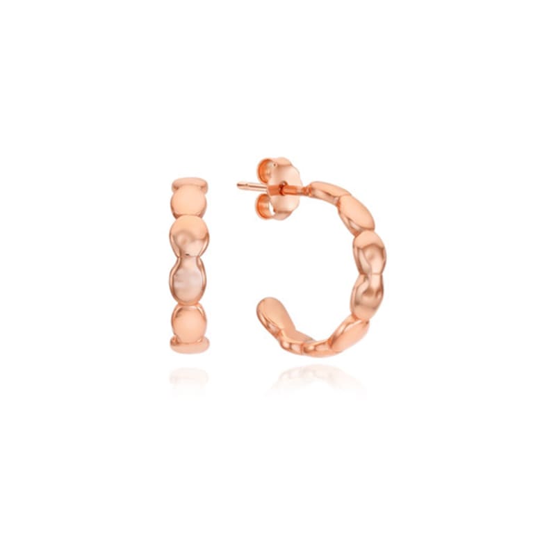 Tirr Lirr Brisa Pebble Stone Silver Pink Earrings TESSVP15167