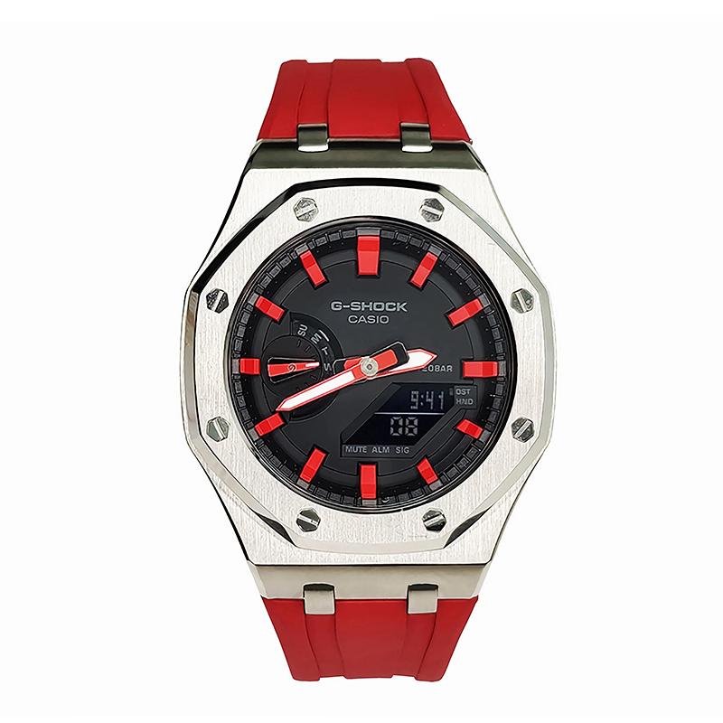 

CASIO Men Liquid Crystal,Analog Dual Display Series 44mm Black Watch GA-2100-1A1(Watch3--)