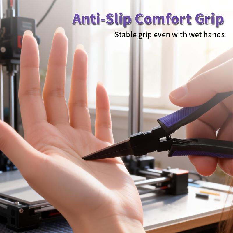 3D Print Support Removal Pliers, Teflon Coated Thin Flat Jaw, Spring Loaded Non-Slip Grip, Rust-Proof Precision Tool for FDM SLA LCD 3D Printers