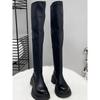 Knee boots New boots Thick-soled knight boots Fleece elastic boots Skinny boots Long boots