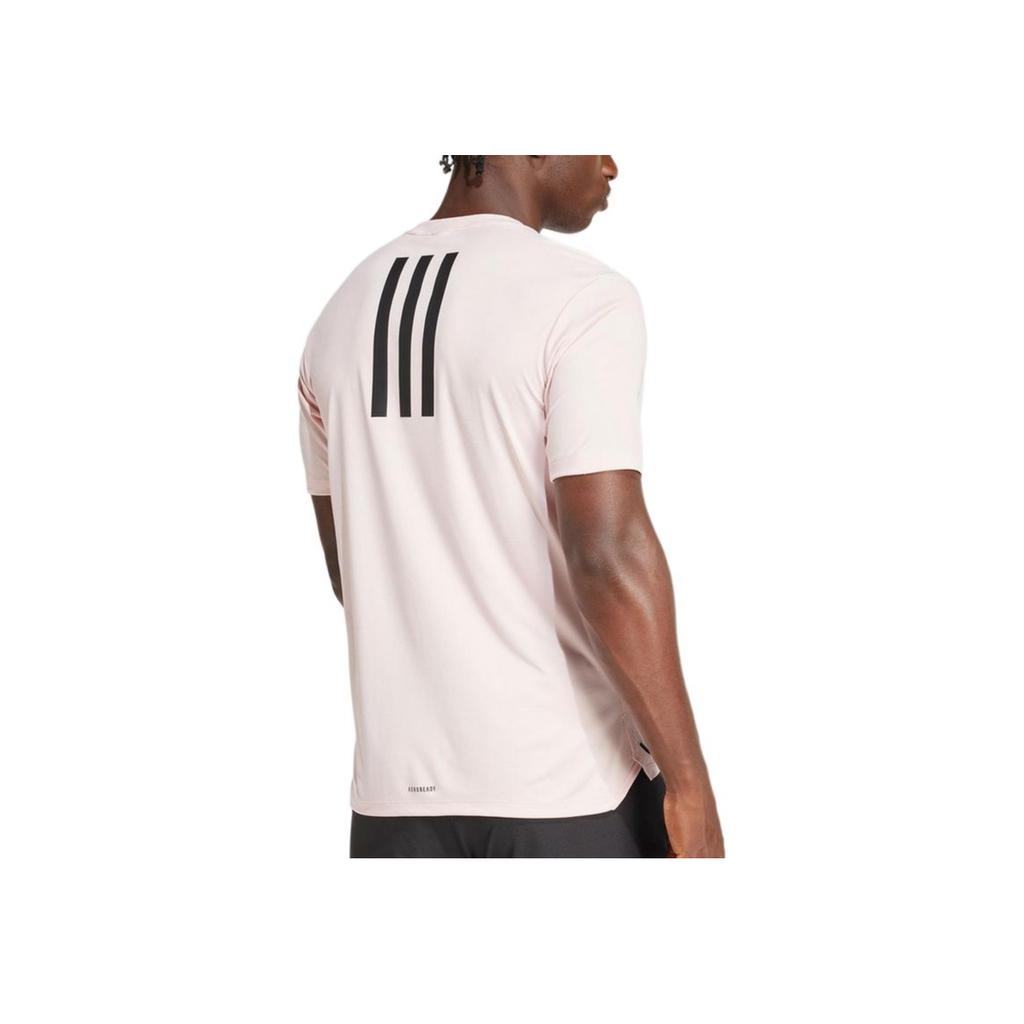 Adidas Power Workout Round Neck Casual Short Sleeve T-Shirt Men Tops Sand-Pink Black IX9092