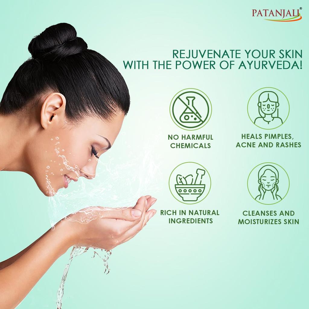 Patanjali Saundarya Neem Tulsi Face Wash 100g Pack Of 4 Daily Deep Cleansing Oil Control Gentle Skin Refresh Clean Feel