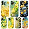 Soft TPU Transparent Phone Case Cover for iPhone 16 15 14 13 12 11 Pro Max XR 8 7 Plus Shell Summer Fruit Lemon Flower Pattern