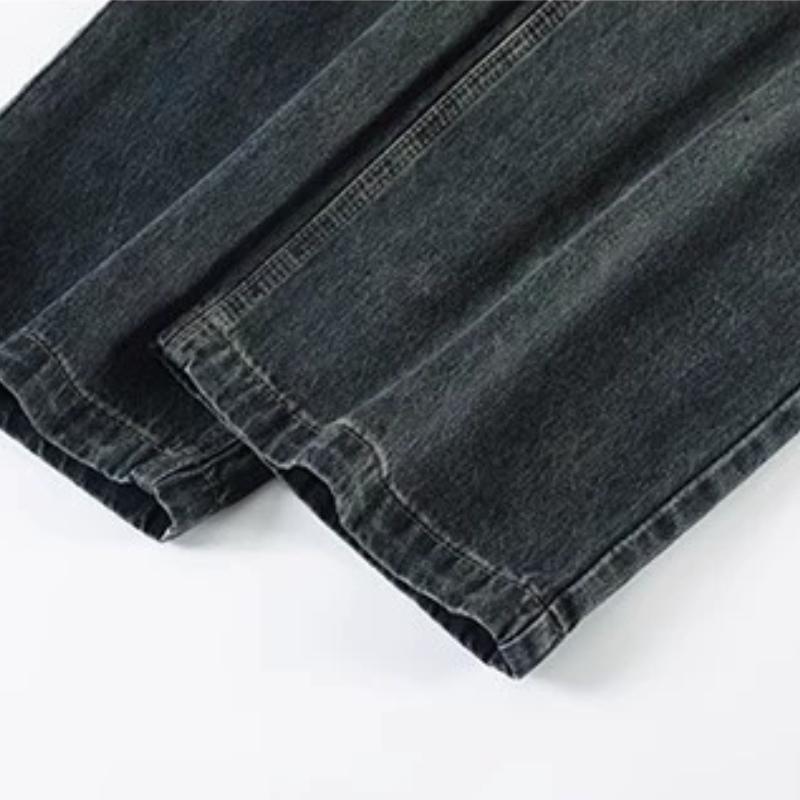 Women Vintage Straight Loose Drape Jeans 90s High Waist Elegant Wide Leg Mop Pants Korea Fashion Plus Size Casual Trousers Streetwear