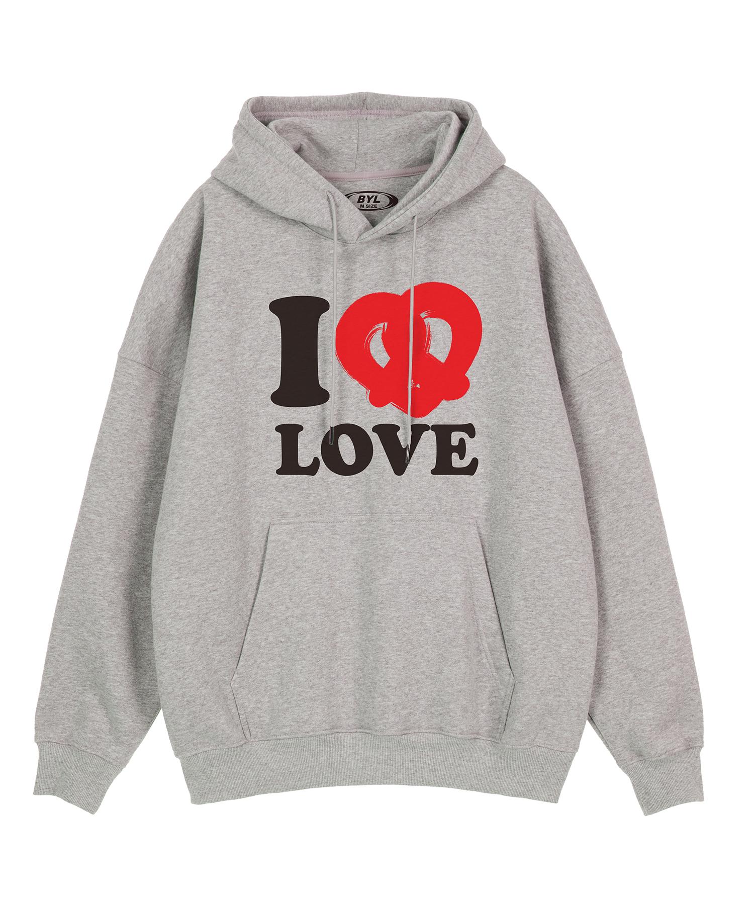 Biel I Love Pretzel Hoodie Gray Xl (Fleece-Lined)