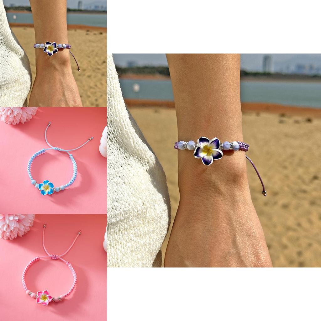 Soft Clay Flower Handmade Bracelet For Women With Adjustable Fit And Floral Design