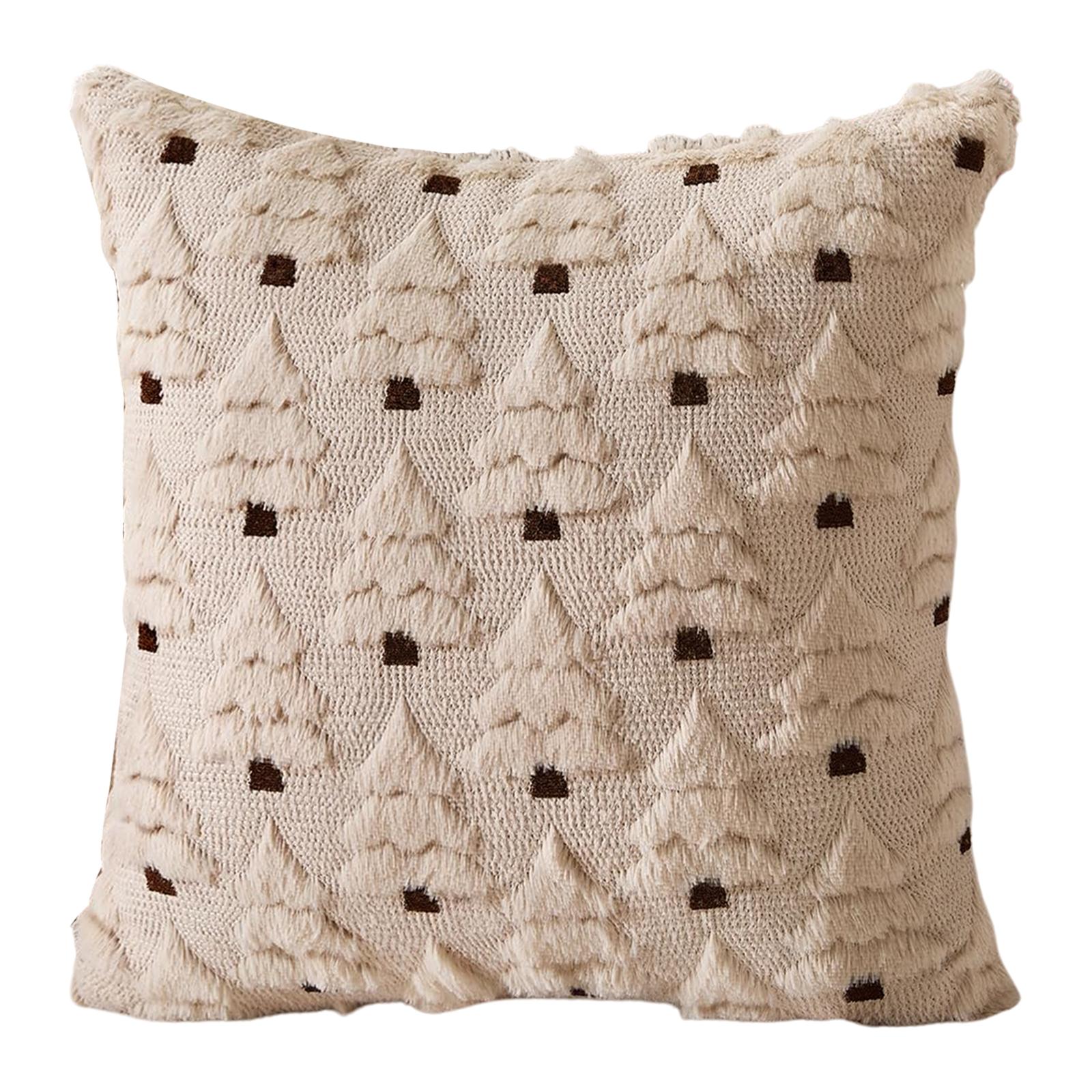 

Christmas Tree Pillow Case Christmas Cushion Cover Soft Plush Couch Cushion Case Winter Holiday Decor for Sofa Living Room