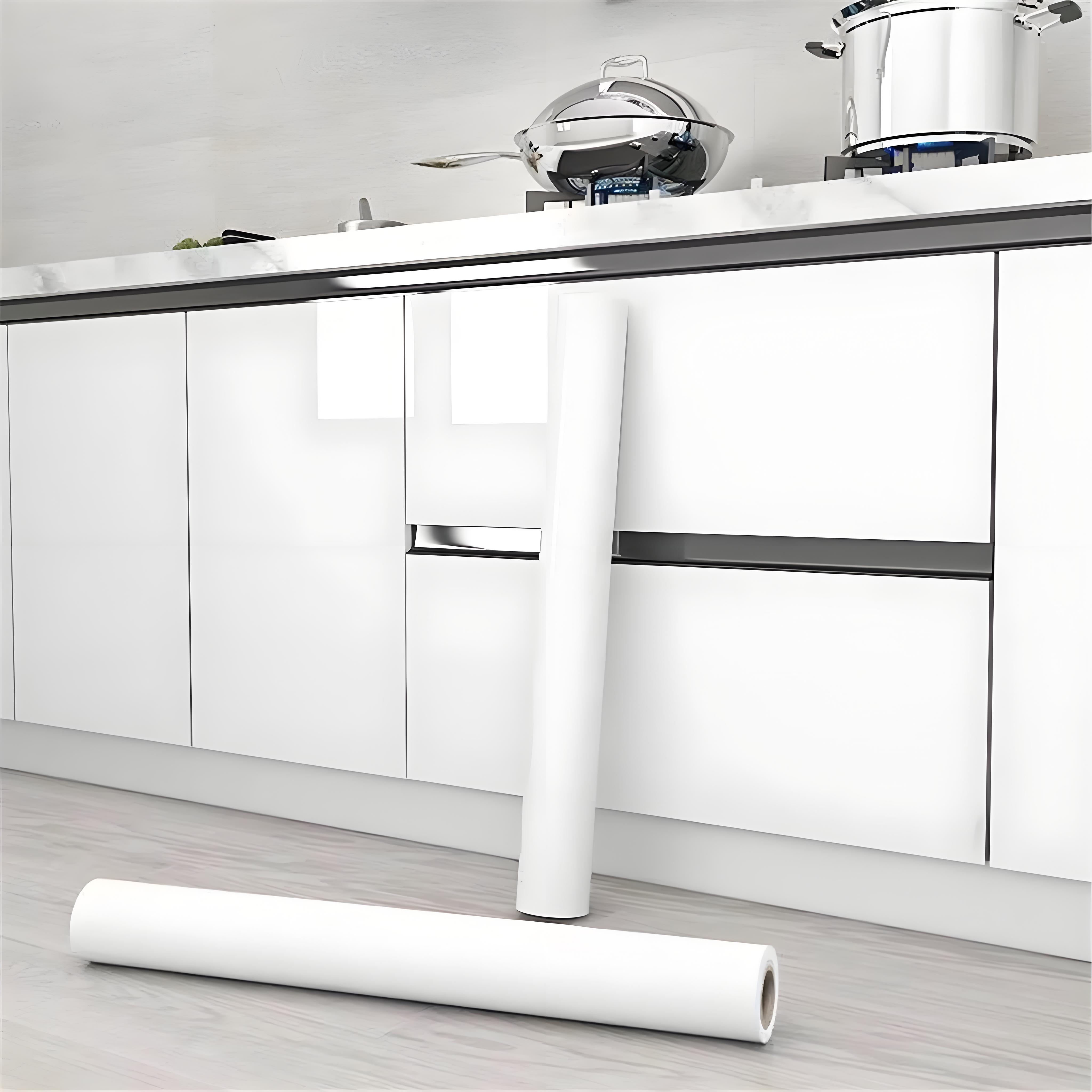 

Глянцевые белые наклейки виниловые самоклеящиеся водонепроницаемые маслостойкие наклейки кухонные столешницы мебельная реновация обои белый