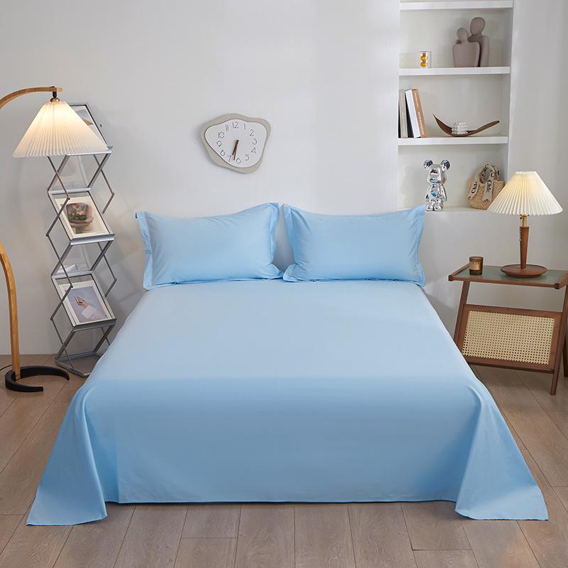 Nordic Minimalist Solid Color Cotton Bed Sheet and Duvet Cover Set (1.5m/1.8m) - Pure Cotton, 200x230 Cm