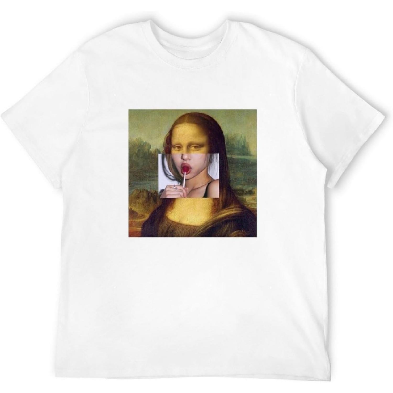 

Men s Mona Lisa T-Shirt Art Funny Printing T Shirt Art T Shirt White XXXXXL білий