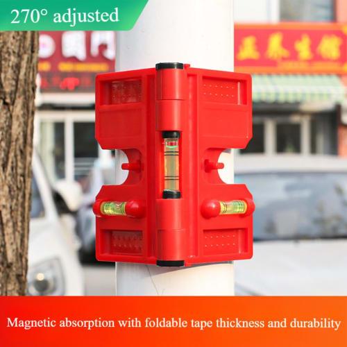Multifunctional Folding Magnetic Post Leveler for Plumbing, Post Level, Pipe Post Magnetic Tool, Trailer Bubble Level, Horizontal Level Tool, Meter fo