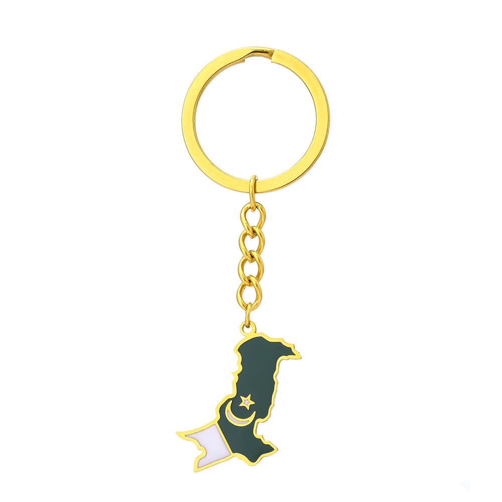 Ethnic Style Enamel Pendant Keychain - European & American Hot Selling Titanium Steel Decor for Men & Women