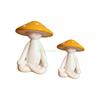 24TE Resin Meditations Mushroom Figurine Garden Mushroom Decors Statue Sculptures