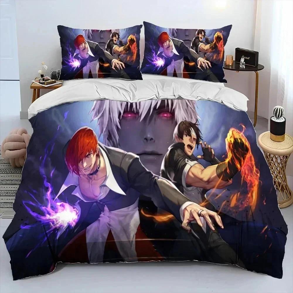 3D Print King Of Fighters Retro Game Bedding Set Duvet Cover Bed Set Quilt Cover Pillowcase Comforter King Queen Size Boys Adult