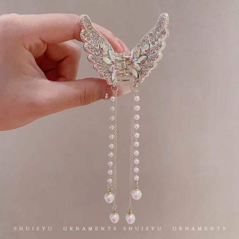 Elegant Metal Butterfly Hair Clip: High-End Tassel Claw for Women's Half-Up Ponytail