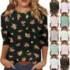 3/4-Ärmel-Shirts für Damen Print Grafik-T-Shirts Blusen Lässig Übergröße Basic Oberteile Pullover