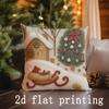 Short Plush Material Pillowcasehome Decor Christmas-Themed Floral & Winter Scene Pillows Pattern Cushion Cover Suitable For Sofa