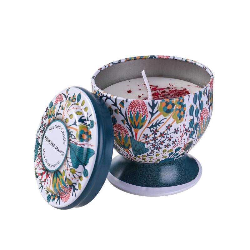 Exquisite High-Stemmed Glass Scented Candle Set - Long-Lasting Indoor Fragrance & Decorative Gift