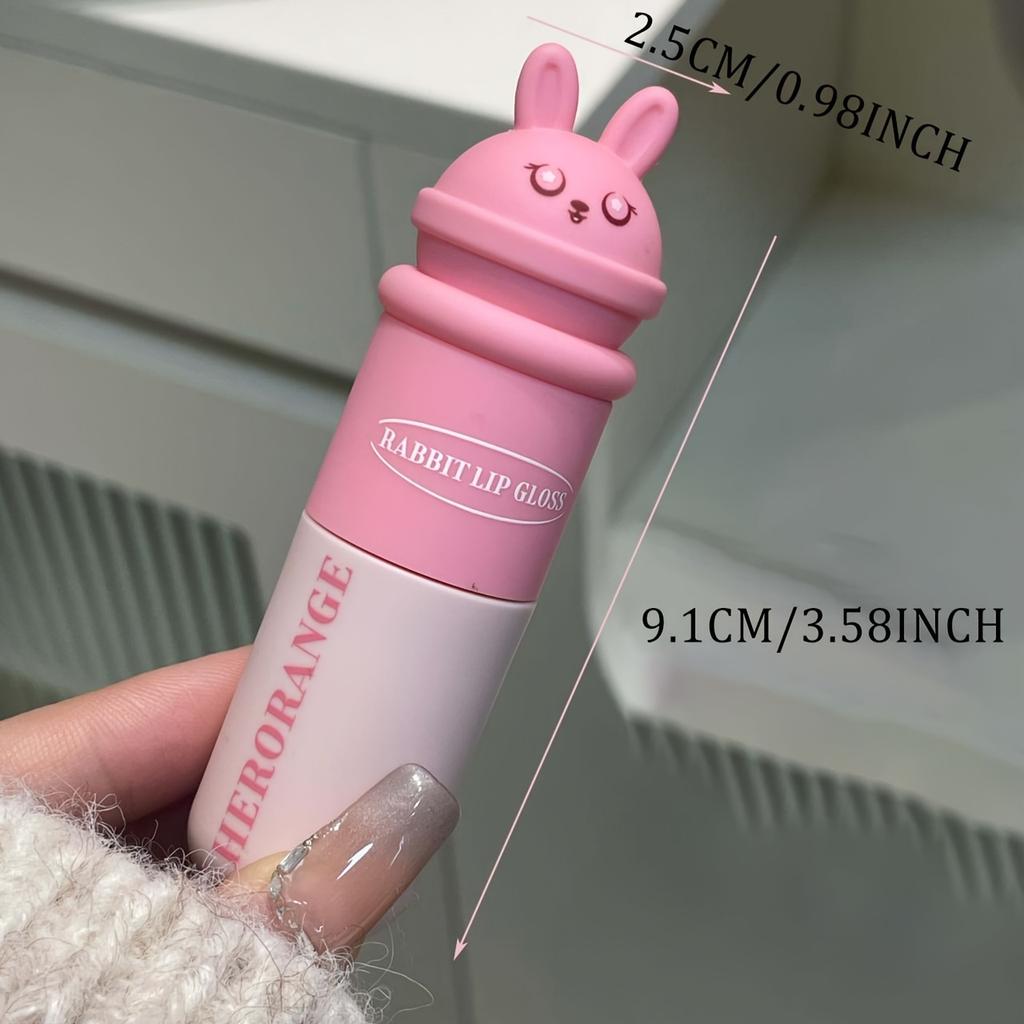 Cute Rabbit Matte Lip Gloss, Soft Mist Velvet Lip Tint, Long Lasting Non Drying Lip Makeup, 6 Shades Airy Creamy Lip Stain for Women Daily Cosmetics